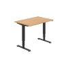 Hobis Pracovný stôl RUN, ZO, 3S, 120x64,5-130,5x80 cm, dub/čierna