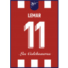 Superfutbal Maketa dresu Atlético Madrid, červená / biela Rozmer: A3, Meno a číslo: Lemar 11