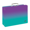 OXYBAG 6-06124 Ombre, papierový kufrík, hranatý, 32x23x9cm, fialovozelený
