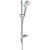 HANSGROHE Raindance Select E sprchová súprava, ručná sprcha 3jet 120 x 120 mm, 65 cm sprchová tyč, jazdec, miska na mydlo a sprchová hadica 160 cm, biela/chróm, 26620400