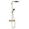 Hansgrohe Pulsify S Sprchový set s termostatom, priemer 26 cm, 3 prúdy, EcoSmart, kefovaný bronz 24221140-HG