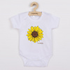 Detské body s potlačou New Baby Slnečnica - krátky rukáv Biela 80 (9-12m)