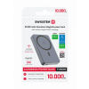 Swissten Fusion powerbanka 10000 mAh s nabíjaním Apple Watch (kompatibilná s magsafe) strieborná