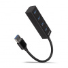 AXAGON HUE-M1A, 4x USB 3.2 Gen 1 MINI hub, kovový, kábel USB-A 20cm HUE-M1A