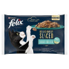 Felix Deliciously Sliced losos, tuniak, treska, platýs v želé 4 x 80 g