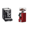 La Pavoni Mini Cellini, black + Eureka Mignon Specialita Smart, CR ferrari red