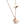 Victoria Filippi Stainless Steel Ocelový náhrdelník Parisi Rose Gold - chirurgická ocel, motýlek NHN17033-1/87 Zlatá 42 cm + 5 cm (prodloužení)