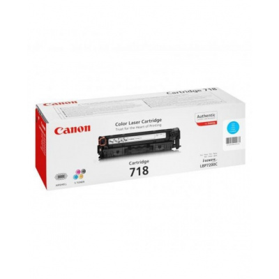 Canon originál toner CRG718, cyan, 2900str., 2661B002, Canon LBP-7200Cdn, Azúrová, CANON I-SENSYS MF85XX Canon