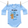Boodyy Modré body s dlhým rukávom Už mám 1 rok s Medvedíkom a menom dieťatka Chlapec 68 (3-6 mesiacov)