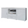 Cama Meble Komoda SAMBA 5 biely mat/čierny lesk drevo 164 cm x 80 cm x 45 cm