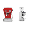 Ascaso Dream ONE, Love Red + Rocket Espresso SUPER FAUSTO, chrome