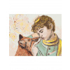 Diamantové maľovanie - ZASNENÝ MALÝ PRINC A LÍŠKA Rámovanie: vypnuté plátno na rám, Rozmer: 40x50 cm
