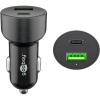 Nabíjačka USB do auta 2port, 1xUSB A, 1xUSB Typ C, 48W, Power Delivery, QC 3.0, čierna