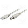 Kabel USB 2.0 USB A vidlice, USB B vidlice 3m šedá Žíla Cu