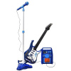 Kruzzel 22409 Detská rocková elektrická gitara na batérie a zosilňovač a mikrofón modrá