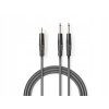 Stereo audio kábel | 2x 6,35 mm samec | 3,5 mm samec | Poniklované konektory | 3,00 m | Okrúhly