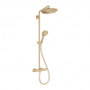 Hansgrohe Croma Select S, Showerpipe 280 1jet EcoSmart 9 l/min s termostatom a ručnou sprchou Raindance Select S 120 3jet, kartáčovaný bronz, HAN-26891140