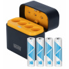 Newell Four-Channel Charger and 4 Li-ion AA Recheargable Batteries Set - 2200 mAh
