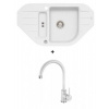 Alveus SET kuchynský granitový drez NIAGARA 60 sifón 90x50 + batéria ROXA - White NIAGARA60G11+ROXA11