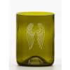 Atelier - Petr Vydra 2ks Eko poháre (z fľaše od vína) malá olivová (10 cm, 7,5 cm) Anjelské krídla