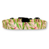 Designový obojek pro psy PINK LEAVES - 2,5cm Vyberte velikost: M