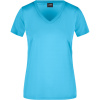 James & Nicholson Tričko JN 735 s výstřihem do V, sportovní, krátký rukáv, dámské COT02073544013-turquoise 3XL Tyrkysová