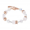 Náramok COEUR DE LION GeoCUBE Iconic Nature white 3018/30-1425 Dámske Ušľachtilá oceľ zlatá ródium,pozlátenie