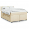Box spring postel s matrací krémová 140x200 cm textil Krémová 3288216