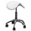 SALON Komplet Kadeřnický taburet AM-302 Sedlo - ergonomický tvar - biely