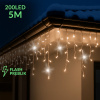 Vianočná led svetelná záclona vonkajšia flash - 200led - 5m teplá biela / studená biela