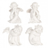 Clayre & Eef Set 4ks biely antik sediaci anjel - 16*14*19 cm - Clayre & Eef