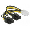 Delock PCI Express napájací kábel 6 pin samica > 2 x 8 pin samec 15cm 85452
