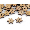 Drevený dekoračný gombík hviezda natur