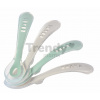 Ergonomické lyžičky 2nd Age Silicone Spoons Beaba Velvet Grey & Sage Green zo silikónu na samostatné jedenie 4 kusy od 8 mes