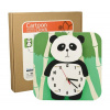 Drevené 3D puzzle Panda nástenné hodiny