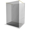 Mexen Kioto, sprchová zástena Walk-In 110 x 200 cm, 8mm šedé sklo, zlatý matný profil, 800-110-002-55-40