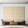 Vidaxl Nástenné panely 12 ks krémové 90 x 30 cm textilné 3,24 m²