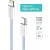 ColorWay kábel USB-C na Lightning, PD 27W, 1m, fialový CW-CBPDCL061-PU