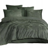 Posteľná Bielizeň 220x200 BAVLNA saténová žakárová s motívom listov Palmore tmavozelená
