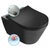 SAPHO - AVVA CLEANWASH závesná WC misa s bidet. spŕškou, Rimless, 35,5x53cm, čierna mat 100312-110