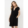 Dámske čierne šaty s vreckami, A662 L