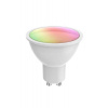 WOOX R9076, smart žárovka GU10 230V, WiFi, bodovka spot, 400lm, vícebarevná RGB+CCT, kompatibilní s Tuya