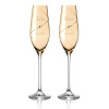 Gold Silhouette gravírované svadobné poháre na šampanské a prosecco
