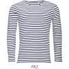 SOL´S MARINE / Pánske pruhované tričko s dlhým rukávom - white/navy S