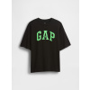 GAP Detské oversize tričko Heavyweight Athletic Logo Čierna XL Čierna Čierna