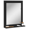 vidaXL Kúpeľňové zrkadlo s policou čierne 50x12x60 cm kompozitné drevo