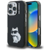 Karl Lagerfeld – IML Aquarelle Choupette Logo pevné puzdro pre iPhone 16 Pro Max – čierne