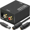 DIGITÁLNY ANALÓGOVÝ OPTICKÝ KONVERTOR TOSLINK DAC DO 2X RCA CINCH + NAPÁJACÍ ZDROJ