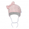Dojčenská bavlnená čiapka s mašličkou New Baby NUNU biela Farba: Ružová, Veľkosť: 80 (9-12m)