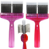 ActiVet Duo Plus Brush Tuffzapper Coater 2v1 - dve tvrdé kefy v jednom, pre hustú srsť s podsadou - veľká 9 cm